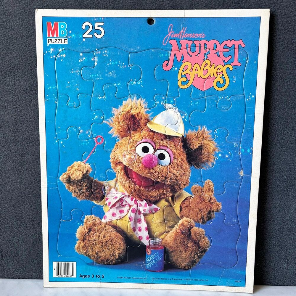 Vintage Muppet Babies 1984 Fozzie Bear Frame Tray Puzzle - Jim Henson